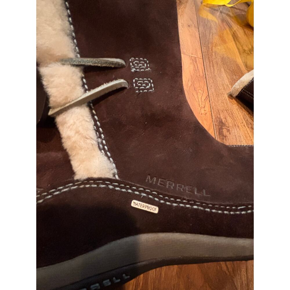 Merrell Yarra chestnut women’s size 9 waterproof winter boots suede - Picture 4 of 9